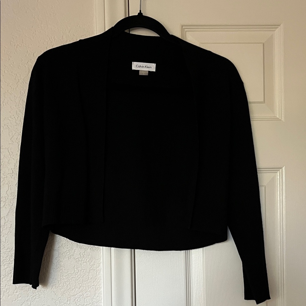Calvin Klein Women's Elegant Black Sweater Shrug